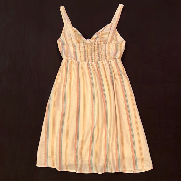 Altar'd State Ivory Stripe Tie Front Sun Dress Small EUC - Picture 4 of 7